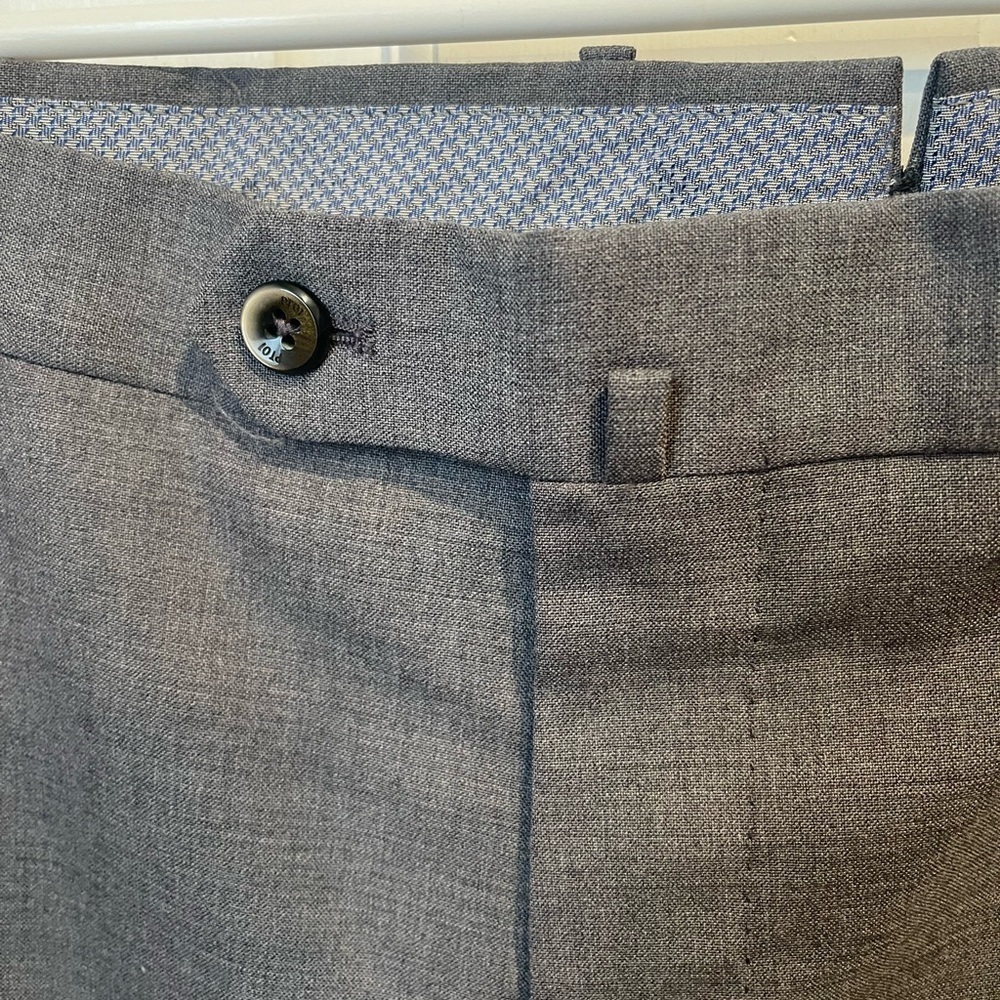 Pt01 Gray Dress Wool Mens Pants 40-42 - Picture 2 of 5